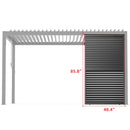 [04X07FT] Alora Premium Adjustable Aluminum Louvered Pergola With Side Wall Panel (SAK25458) - Saksby Wholesale - Dimensions