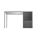 [04X07FT] Alora Premium Adjustable Aluminum Louvered Pergola With Side Wall Panel (SAK25458) - Saksby Wholesale - Front View
