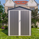 [05X10FT] Alora Large Weatherproof Outdoor Motocycle And Tools Storage Shed (SAK91642) - Saksby Wholesale - Outdoor View With Close Door