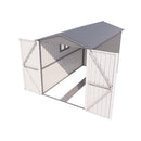 [05X10FT] Alora Large Weatherproof Outdoor Motocycle And Tools Storage Shed (SAK91642) - Saksby Wholesale - Top Left View With Open Door