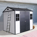 [06X08FT] Alora Heavy-Duty Outdoor Resin Storage Shed With Lockable Doors And Built-In Floor (SAK26342) - Saksby Wholesale - Lifestyle Image