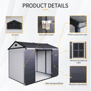 [06X08FT] Alora Heavy-Duty Outdoor Resin Storage Shed With Lockable Doors And Built-In Floor (SAK26342) - Saksby Wholesale - Product Details