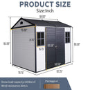 [06X08FT] Alora Heavy-Duty Outdoor Resin Storage Shed With Lockable Doors And Built-In Floor (SAK26342) - Saksby Wholesale - Product Size