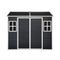 [06x08FT] Outdoor Resin Patio Garden Shed With Floor, 2 Windows, And Lockable Doors (SAK54953) - Saksby Wholesale - Front View