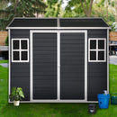 [06x08FT] Outdoor Resin Patio Garden Shed With Floor, 2 Windows, And Lockable Doors (SAK54953) - Saksby Wholesale - Lifestyle