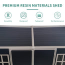 [06x08FT] Outdoor Resin Patio Garden Shed With Floor, 2 Windows, And Lockable Doors (SAK54953) - Saksby Wholesale - Premium Shed Features
