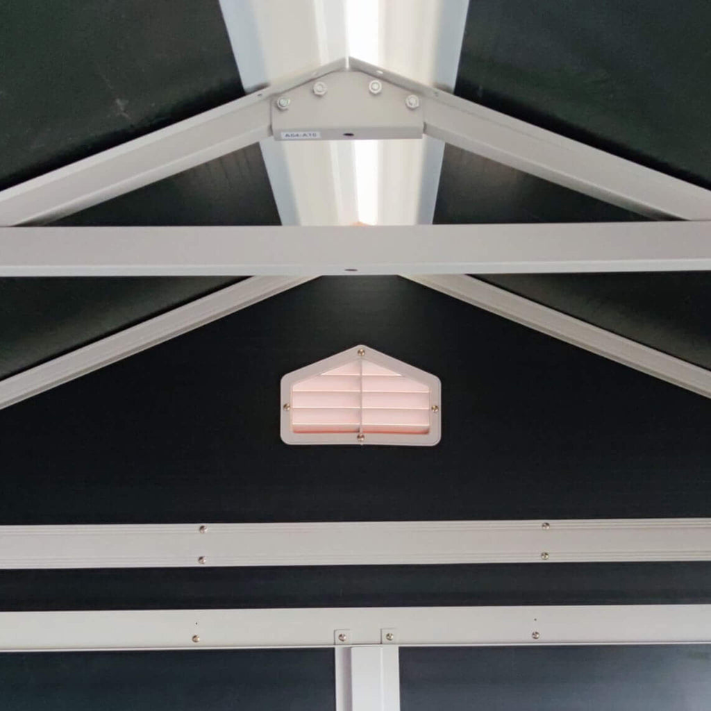 [06x08FT] Outdoor Resin Patio Garden Shed With Floor, 2 Windows, And Lockable Doors (SAK54953) - Saksby Wholesale - Roof Supports