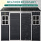 [06x08FT] Outdoor Resin Patio Garden Shed With Floor, 2 Windows, And Lockable Doors (SAK54953) - Saksby Wholesale - Weather Resistant