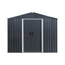 [06X08FT] Alora Premium Outdoor Metal Storage Shed With Metal Floor Frame (SAK95204) - Saksby Wholesale -  Black Front View