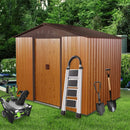 [06X08FT] Premium Outdoor Metal Storage Shed With Metal Floor Frame (SAK95204) - Saksby Wholesale - Backyard Lifestyle