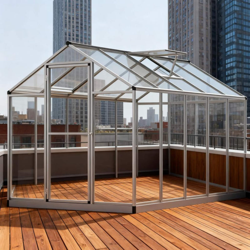 Large Walk-In Backyard Greenhouse With Rainwater Collection System And Roof Vent (SAK93581) - Saksby Wholesale - Roof View
