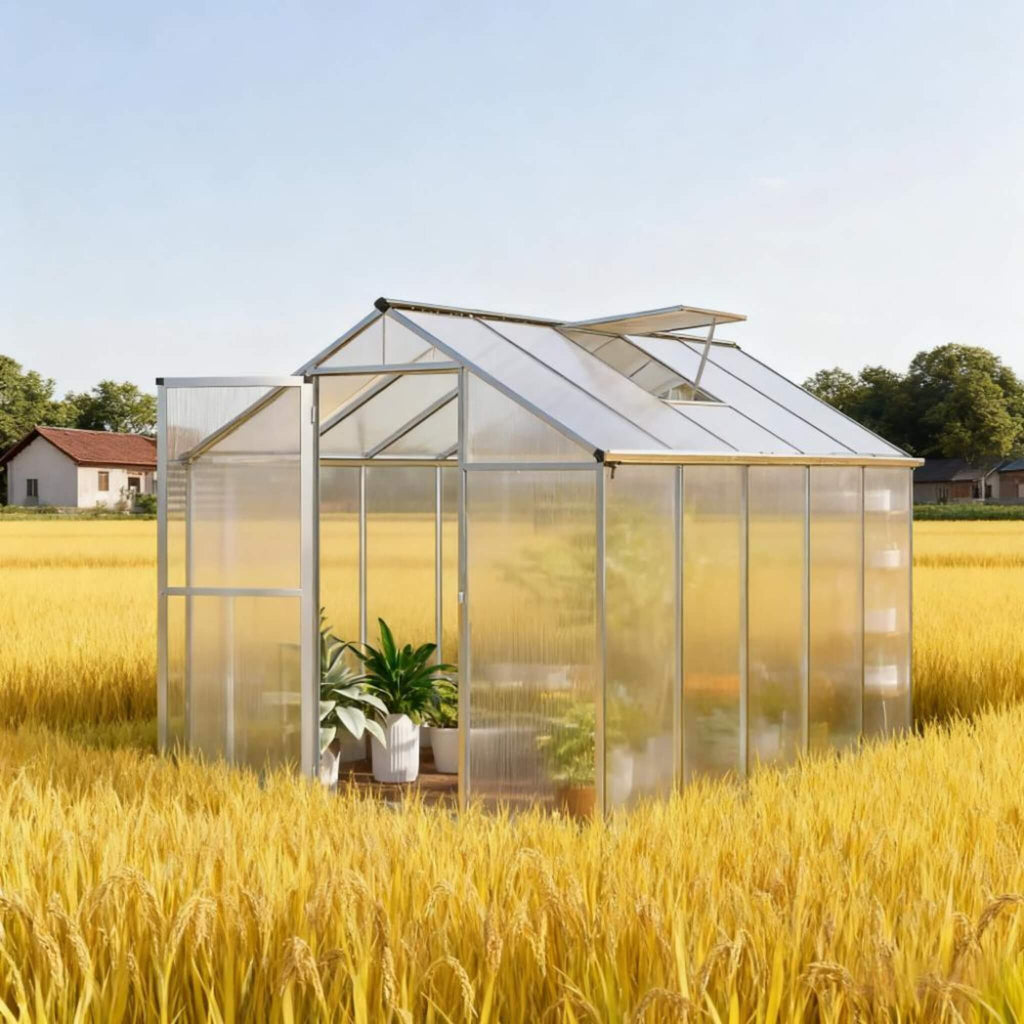 Large Walk-In Backyard Greenhouse With Rainwater Collection System And Roof Vent (SAK93581) - Saksby Wholesale - Farm View
