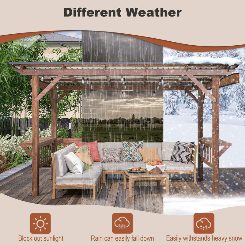 [06X13FT] Alora Durable Outdoor Hardtop BBQ Grill Shelter Gazebo With Shelves (SAK65420) - Saksby Wholesale - Different Weather 