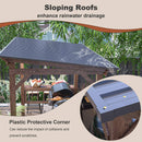 [06X13FT] Alora Durable Outdoor Hardtop BBQ Grill Shelter Gazebo With Shelves (SAK65420) - Saksby Wholesale - Slooping Roofs