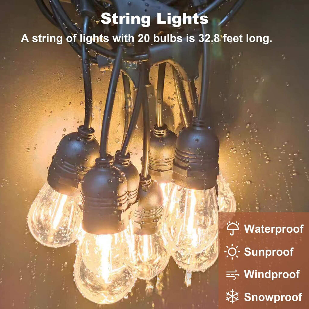 [06X13FT] Alora Durable Outdoor Hardtop BBQ Grill Shelter Gazebo With Shelves (SAK65420) - Saksby Wholesale - String Lights Features