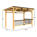 [06X13FT] Premium Outdoor Hardtop Wooden BBQ Grill Gazebo (SAK97420) - Saksby Wholesale -Dimensions