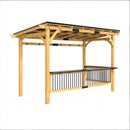 [06X13FT] Premium Outdoor Hardtop Wooden BBQ Grill Gazebo (SAK97420) - Saksby Wholesale - Front View