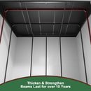 [07X10FT] Heavy Duty Weather-Resistant Polypropylene Storage Shed With Floor And Reinforced Steel Frame (SAK67455) - Saksby Wholesale - Beams