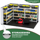 [07X10FT] Heavy Duty Weather-Resistant Polypropylene Storage Shed With Floor And Reinforced Steel Frame (SAK67455) - Saksby Wholesale - Building Block Design