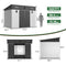 [07X10FT] Heavy Duty Weather-Resistant Polypropylene Storage Shed With Floor And Reinforced Steel Frame (SAK67455) - Saksby Wholesale - Dimensions