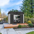 [07X10FT] Heavy Duty Weather-Resistant Polypropylene Storage Shed With Floor And Reinforced Steel Frame (SAK67455) - Saksby Wholesale - Lifestyle Image