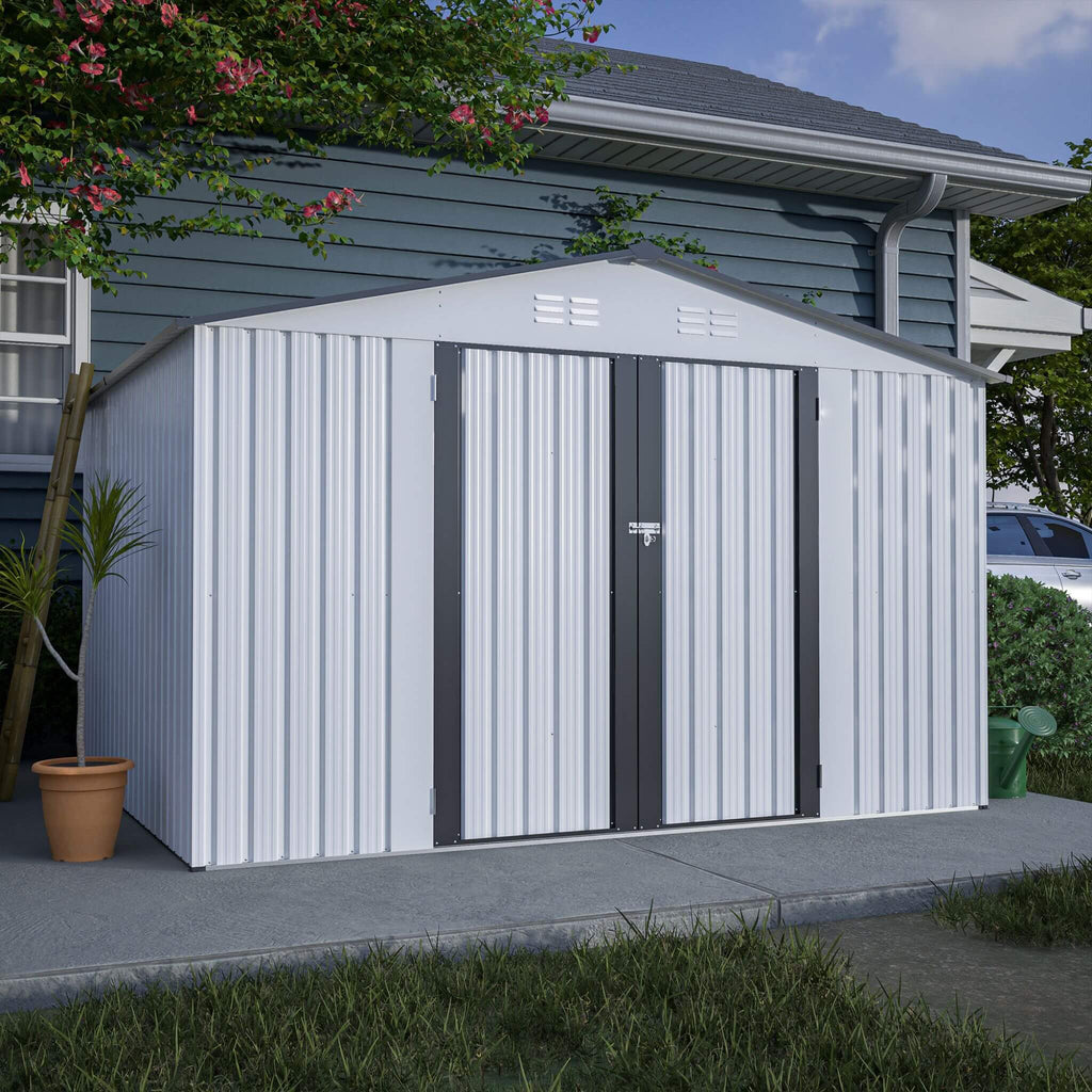 [08X10FT] Heavy-Duty Outdoor All-Weather Metal Garden Tool Shed (SAK28501) - Saksby Wholesale - Outdoor Preview