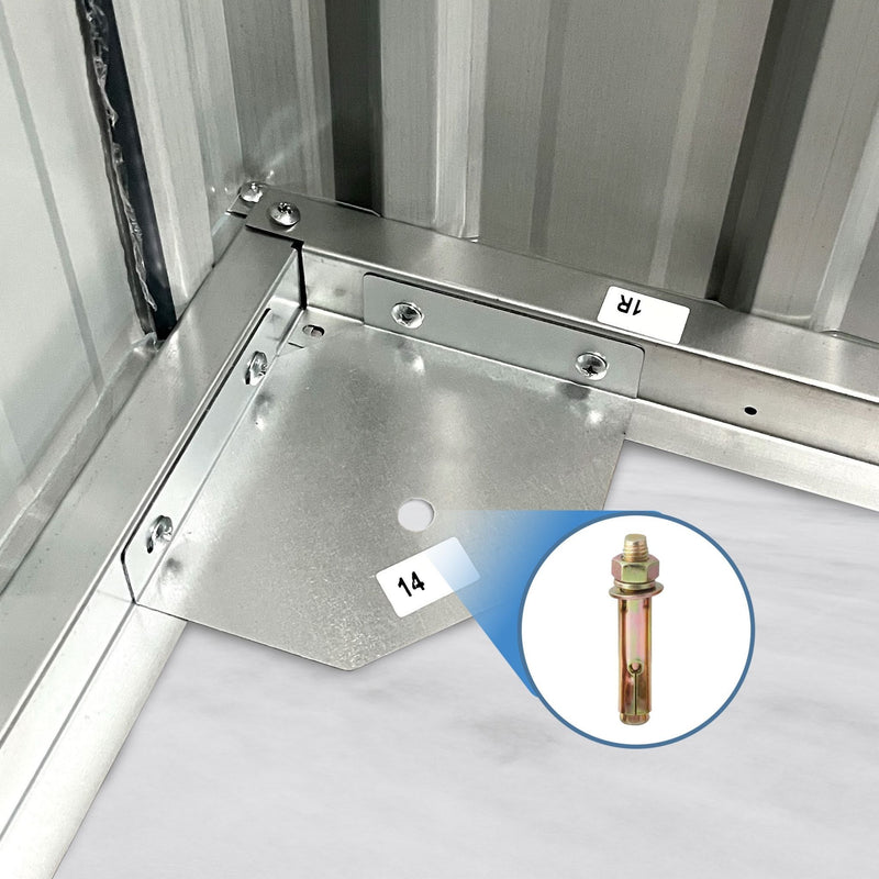 [08X10FT] Large Outdoor Metal Backyard Garden Storage Tool Shed With Window And Lockable Doors (SAK68140) - Saksby Wholesale - Edge View