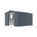 [08X10FT] Large Outdoor Metal Backyard Garden Storage Tool Shed With Window And Lockable Doors (SAK68140) - Saksby Wholesale - Front Left View