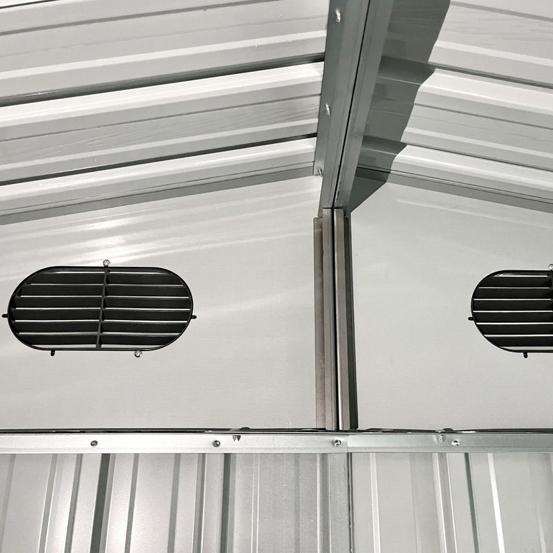 [08X10FT] Large Outdoor Metal Backyard Garden Storage Tool Shed With Window And Lockable Doors (SAK68140) - Saksby Wholesale - Window View