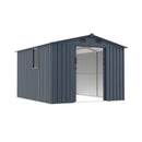[08x10FT] Large Outdoor Metal Storage Tool Shed With Window And Lockable Doors (SAK32987) - Saksby Wholesale - Front Side View