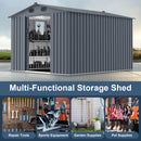 [08x10FT] Large Outdoor Metal Storage Tool Shed With Window And Lockable Doors (SAK32987) - Saksby Wholesale - Multi-Functional Storage Shed