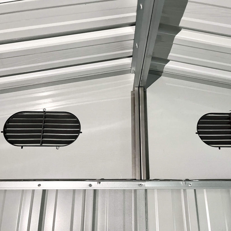 [08x10FT] Large Outdoor Metal Storage Tool Shed With Window And Lockable Doors (SAK32987) - Saksby Wholesale - Vents