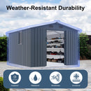 [08x10FT] Large Outdoor Metal Storage Tool Shed With Window And Lockable Doors (SAK32987) - Saksby Wholesale - Weather Resistant