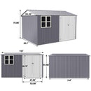 [08X10FT] Outdoor Garden Tool Shed With Thickened Galvanized Steel, Sloped Roof, Vents And Double Lockable Doors (SAK66582) - Saksby Wholesale - Dimensions