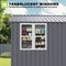[08X10FT] Outdoor Garden Tool Shed With Thickened Galvanized Steel, Sloped Roof, Vents And Double Lockable Doors (SAK66582) - Saksby Wholesale - Translucent Windows