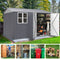 [08X10FT] Outdoor Garden Tool Shed With Thickened Galvanized Steel, Sloped Roof, Vents And Double Lockable Doors (SAK66582) - Saksby Wholesale - Use For