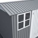 [08X10FT] Outdoor Garden Tool Shed With Thickened Galvanized Steel, Sloped Roof, Vents And Double Lockable Doors (SAK66582) - Saksby Wholesale - Window