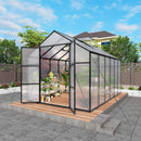 [08X12FT] All Season Outdoor Backyard Polycarbonate Greenhouse With Raised Base And Aluminum Frame (SAK78614) - Saksby Wholesale - Open Door View