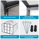 [08X12FT] All Season Outdoor Backyard Polycarbonate Greenhouse With Raised Base And Aluminum Frame (SAK78614) - Saksby Wholesale - Parts View