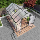 [08X12FT] All-Season Outdoor Backyard Polycarbonate Greenhouse With Raised Base And Aluminum Frame (SAK78614)