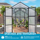 [08X12FT] All-Season Outdoor Backyard Polycarbonate Greenhouse With Raised Base And Aluminum Frame (SAK78614)