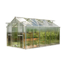[08X12FT] Heavy-Duty Polycarbonate Outdoor Greenhouse With Aluminum Frame And Sliding Doors (SAK90426) - Saksby Wholesale - Front Left View