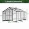 [08X12FT] Large Outdoor Heavy Duty Polycarbonate Walk-In Greenhouse With Double Swing Doors And Two Ventilation Windows (SAK73651) - Saksby Wholesale - Dimensions