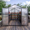 [08X12FT] Large Outdoor Heavy Duty Polycarbonate Walk-In Greenhouse With Double Swing Doors And Two Ventilation Windows (SAK73651) - Saksby Wholesale - Front View Lifestyle