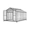 [08X12FT] Large Outdoor Heavy Duty Polycarbonate Walk-In Greenhouse With Double Swing Doors And Two Ventilation Windows (SAK73651) - Saksby Wholesale - Side View White Background