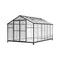 [08X12FT] Large Outdoor Heavy Duty Polycarbonate Walk-In Greenhouse With Double Swing Doors And Two Ventilation Windows (SAK73651) - Saksby Wholesale - White Background