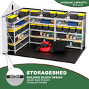 [08X12FT] Large Polypropylene Storage Shed With Reinforced Floor And Lockable Swing Doors (SAK07451) - Saksby Wholesale - Building Block Design