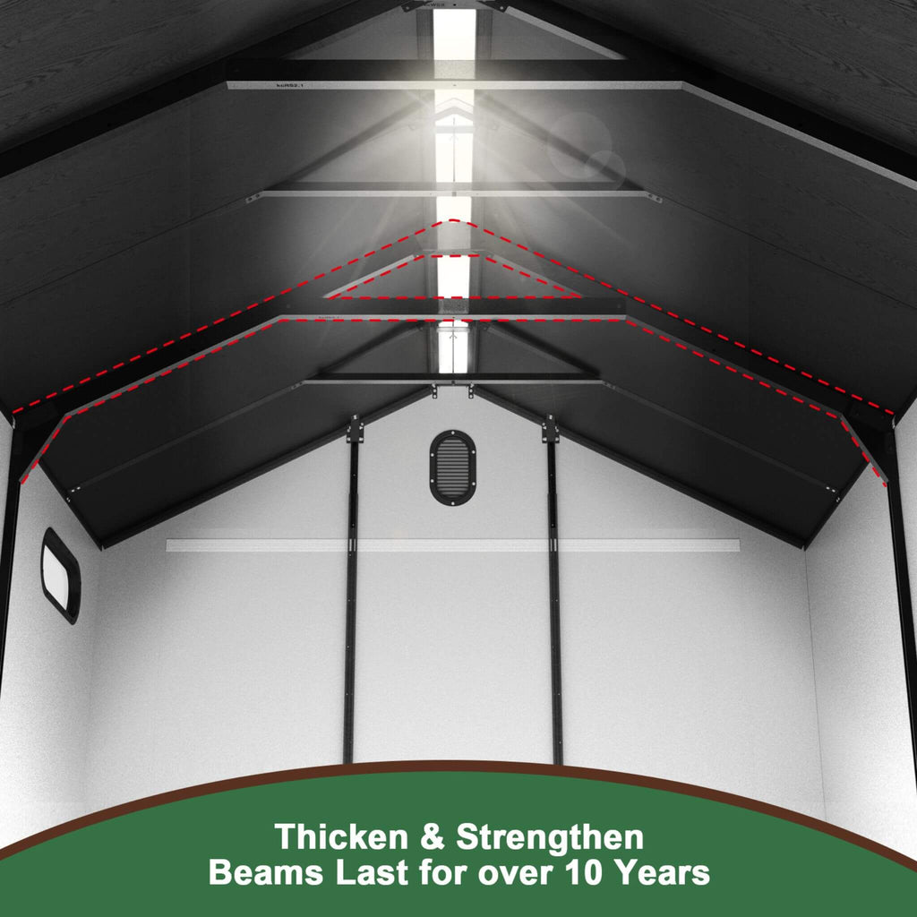 [08X12FT] Large Polypropylene Storage Shed With Reinforced Floor And Lockable Swing Doors (SAK07451) - Saksby Wholesale - Durability
