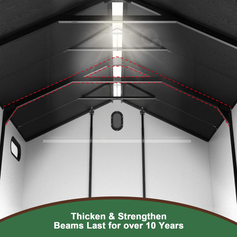 [08X12FT] Large Polypropylene Storage Shed With Reinforced Floor And Lockable Swing Doors (SAK07451) - Saksby Wholesale - Durability