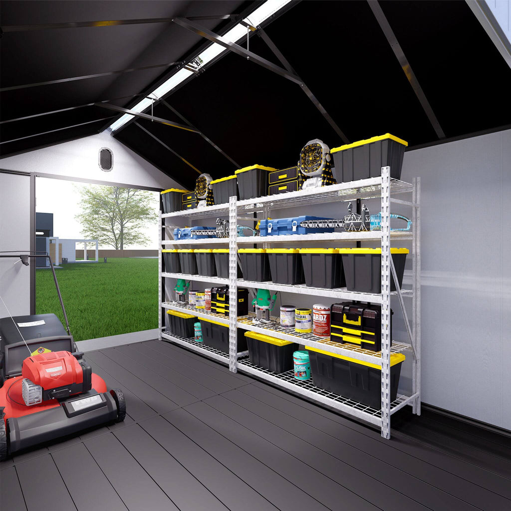 [08X12FT] Large Polypropylene Storage Shed With Reinforced Floor And Lockable Swing Doors (SAK07451) - Saksby Wholesale - Inside Details Lifestyle